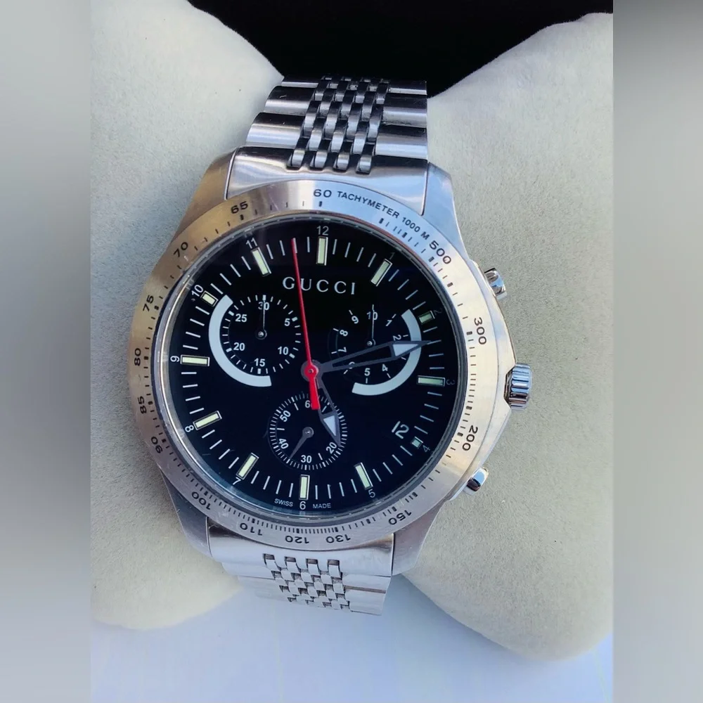 Mens Gucci Silver Stainless Steel Watch 🌟BEAUTIFUL ❤️‍🔥